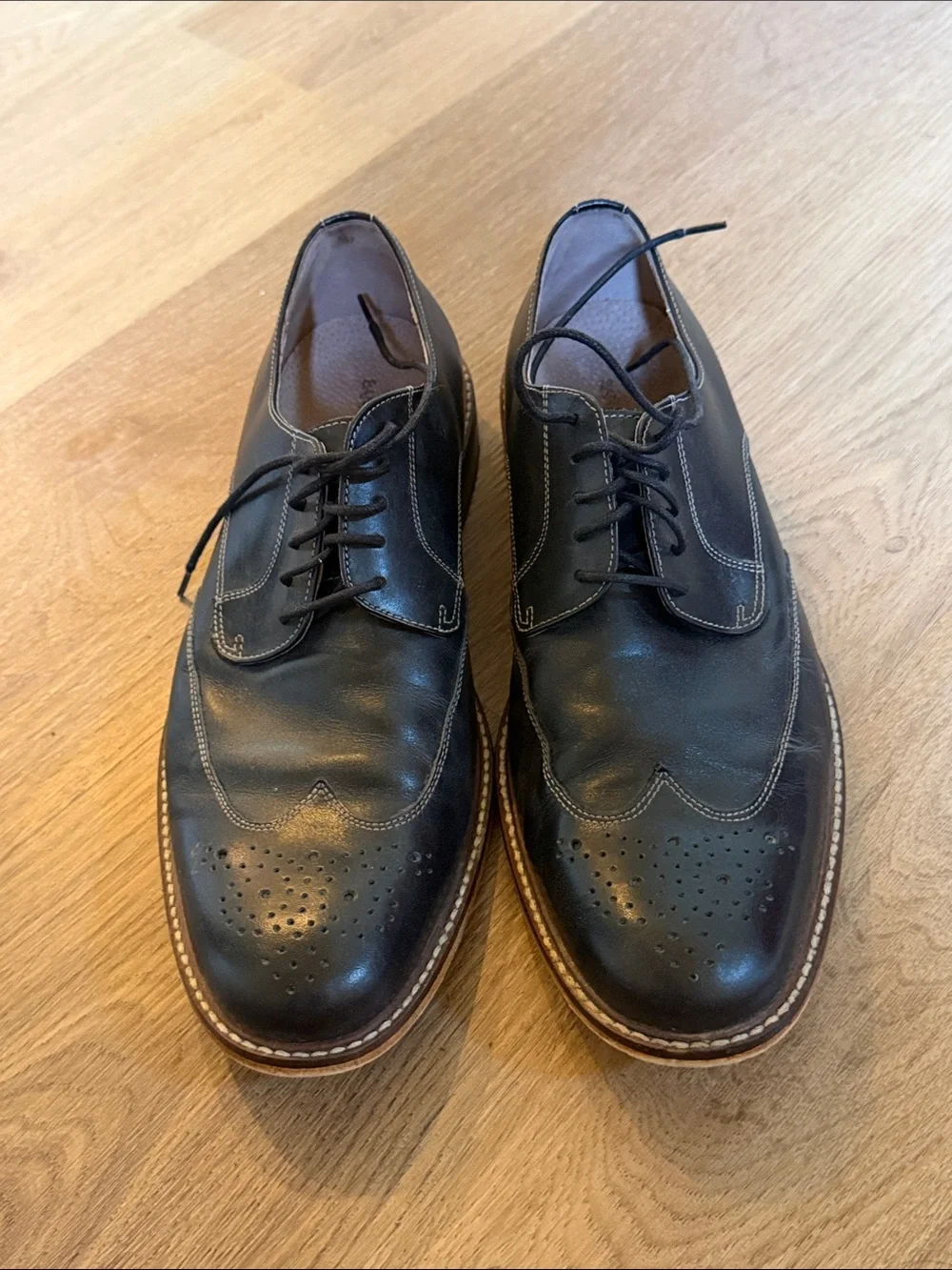 Banana Republic Black Leather Brogue Derby Shoes